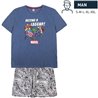 PIJAMA CORTO SINGLE JERSEY PUNTO MARVEL GRAY - Teknashop Ltd