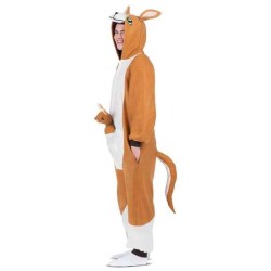 DISFRAZ ADULTO CANGURO TALLA L (KIGURUMI CON CAPUCHA, COLA Y PELUCHE) - Teknashop Ltd