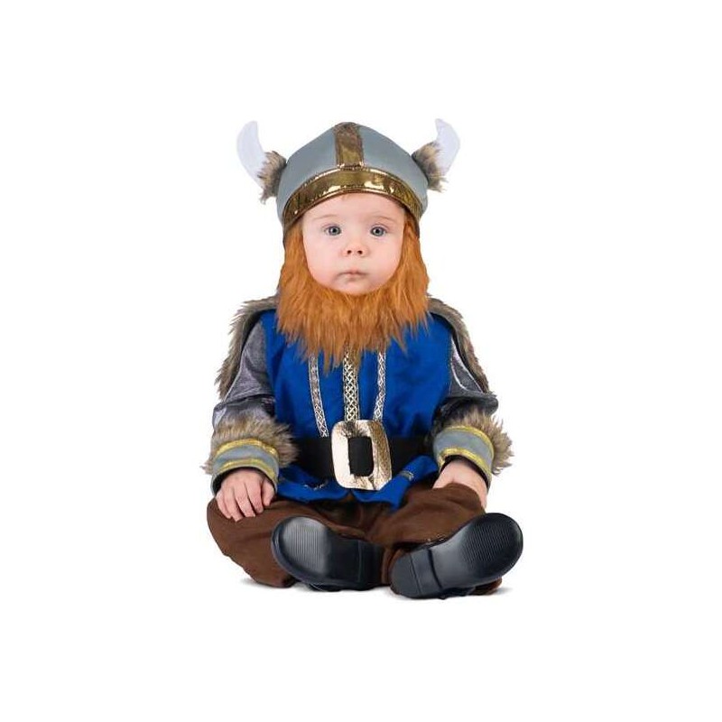 DISFRAZ VIKINGO ADORABLE 7-12 M (MONO CON CINTURÓN INTEGRADO, SOMBRERO Y BARBA) - Teknashop Ltd