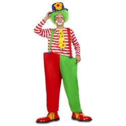 DISFRAZ PAYASO ARO 7-9 AÑOS (CAMISETA CON CORBATA, PANTALONES CON TIRANTES Y ARO) - Teknashop Ltd