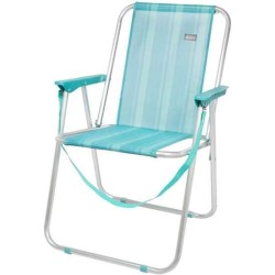 SILLA PLAYA ALUMINIO PLEGABLE FIJA MEDITERRAN 53X44X76 CM - Teknashop Ltd