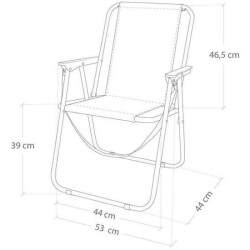 SILLA PLAYA ALUMINIO PLEGABLE FIJA MEDITERRAN 53X44X76 CM - Teknashop Ltd