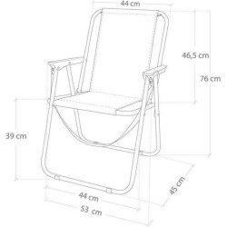 SILLA PLAYA ALUMINIO PLEGABLE FIJA MEDITERRAN 53X44X76 CM - Teknashop Ltd