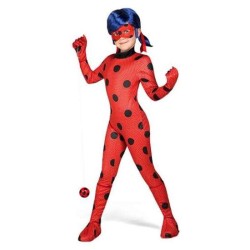 DISFRAZ LADYBUG CON MONO, GUANTES, CUBRE BOTAS, ANTIFAZ, PELUCA, YO-YO Y PENDIENTES TALLA 4-5 AÑOS - Teknashop Ltd