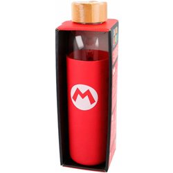 BOTELLA CRISTAL SUPER MARIO BROS NINTENDO FUNDA SILICONA 585ML - Teknashop Ltd