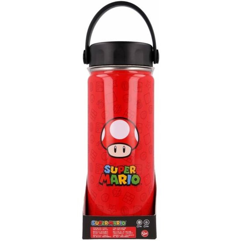 BOTELLA TERMO ACERO INOXIDABLE SUPER MARIO BROS NINTENDO 530ML - Teknashop Ltd