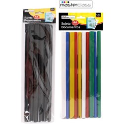 SET 10 SUJETA DOCUMENTOS A4 12MM - COLORES SURTIDOS - Teknashop Ltd