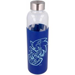 BOTELLA CRISTAL SONIC THE HEDGEHOG FUNDA SILICONA 585ML - Teknashop Ltd