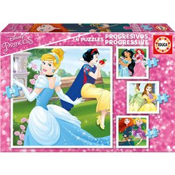 PUZZLE PROGRESIVO PRINCESAS DISNEY 12-16-20-25PZS - Teknashop Ltd