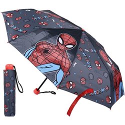 PARAGUAS MANUAL PLEGABLE ESCOLAR SPIDERMAN GRAY - Teknashop Ltd