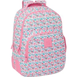 MOCHILA DOBLE ADAPT.CARRO RECICLADO MOOS "FLORES" - Teknashop Ltd