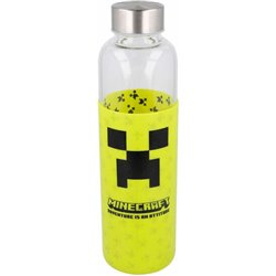 BOTELLA CRISTAL MINECRAFT FUNDA SILICONA 585ML - Teknashop Ltd