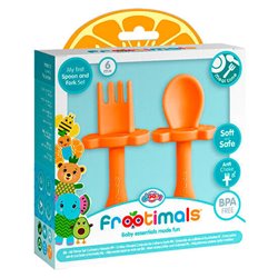 SET PRIMERA CUCHARA Y TENEDOR ORANGIEFLY FROOTIMALS - Teknashop Ltd