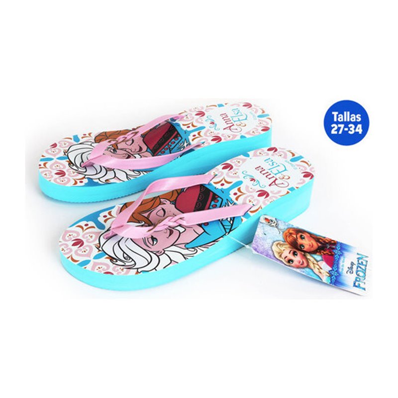 CHANCLAS DE VERANO PARA NIÑAS FROZEN AZUL TALLA 34 - Teknashop Ltd