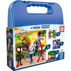 SPIDEY MALETA PUZZLES PROGRESIVOS 6-9-12-16 PIEZAS - Teknashop Ltd