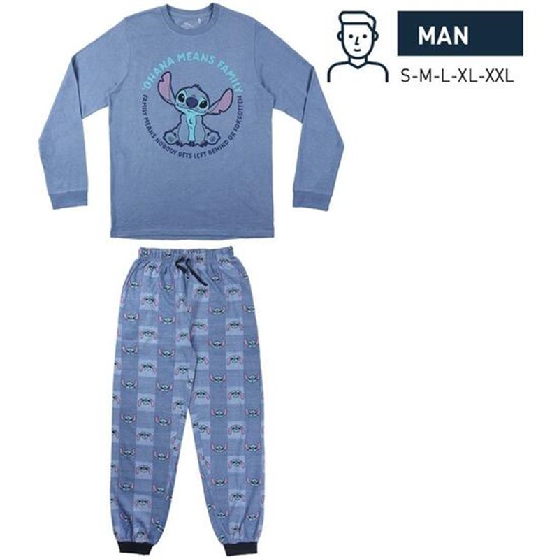 PIJAMA LARGO SINGLE JERSEY STITCH BLUE - Teknashop Ltd