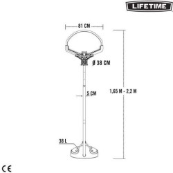 CANASTA BALONCESTO POLIETILENO LIFETIME PORTÁTIL AJUSTABLE CON TABLERO DE ALTURA 165-222 CM - Teknashop Ltd