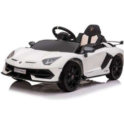 COCHE LAMBORGHINI AVENT SVJ+PATIN BLANCO 12V 151 X 63 X 102.5CM RUNRUNTOYS - Teknashop Ltd