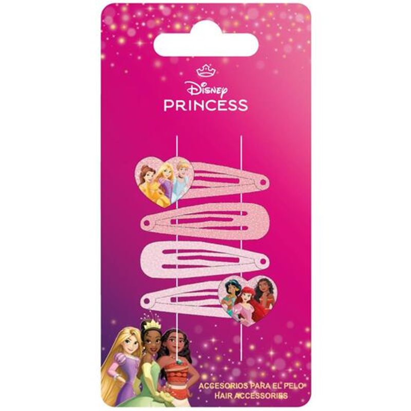 ACCESORIOS PELO CLIPS 4 PIEZAS PRINCESS - Teknashop Ltd