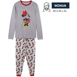 PIJAMA LARGO SINGLE JERSEY MINNIE GRAY - Teknashop Ltd