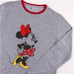 PIJAMA LARGO SINGLE JERSEY MINNIE GRAY - Teknashop Ltd