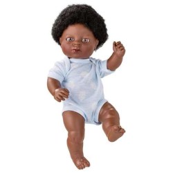 MUÑECA NEWBORN 38 CM NIÑO AFRICANO CON ROPA REF: 17058-18 38 - Teknashop Ltd