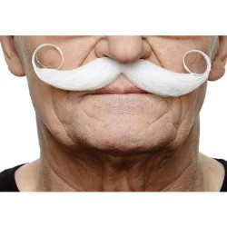 BIGOTE BLANCO ADULTO TALLA ÚNICA - Teknashop Ltd