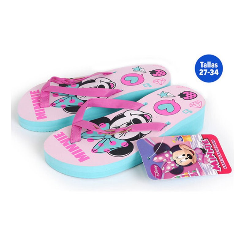 CHANCLAS PARA NIÑA MINNIE MOUSE AZUL Y ROSA TALLA 28 - Teknashop Ltd