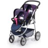 COCHE DE MUÑECA PASEO GEMELAR AZUL MARINO 73X63X46 CM - Teknashop Ltd