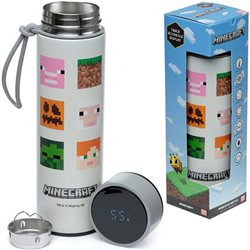 BOTELLA ACERO INOXIDABLE TERMO MINECRAFT TERMOMETRO 450ML - Teknashop Ltd