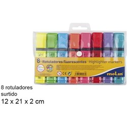 8 ROTULADORES FLUORESCENTES SURTID - Teknashop Ltd