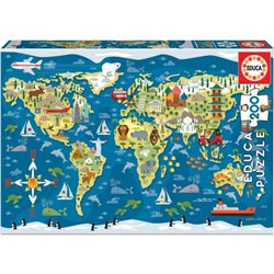 PUZZLE EDUCA 200 PZAS MAPAMUNDI - Teknashop Ltd