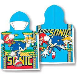 PONCHO TOALLA SONIC THE HEDGEHOG MICROFIBRA