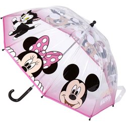 PARAGUAS MANUAL POE BURBUJA MINNIE PINK