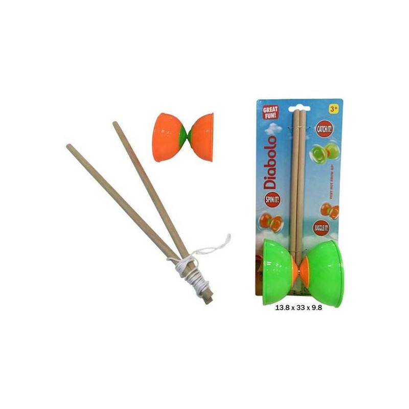 DIABOLO CON MANGO MADERA COLORES