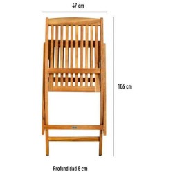 CONJUNTO DE 2 SILLAS DE ACACIA AKTIVE 46X59X59 CM