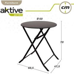 MESA REDONDA PLEGABLE DE METAL AKTIVE 60X70 CM