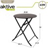 MESA REDONDA PLEGABLE DE METAL AKTIVE 60X70 CM