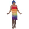 DISFRAZ ADULTO VESTIDO FLECOS RAINBOW TALLA 54