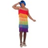 DISFRAZ ADULTO VESTIDO FLECOS RAINBOW TALLA 54