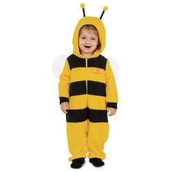 DISFRAZ BEBE ABEJA MAYA PIJAMA MONO CON CAPUCHA, ANTENAS Y ALAS TALLA 7-12 M