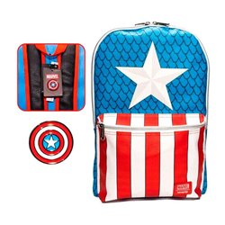 MOCHILA + PIN CAPITAN AMERICA MARVEL LOUNGEFLY 45CM