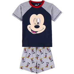 PIJAMA CORTO SINGLE JERSEY PUNTO MICKEY GRAY