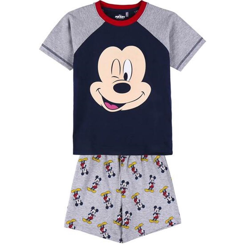 PIJAMA CORTO SINGLE JERSEY PUNTO MICKEY GRAY