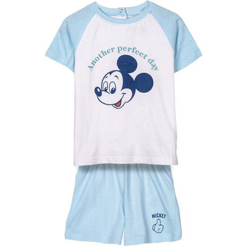 PIJAMA CORTO SINGLE JERSEY MICKEY LIGHT BLUE