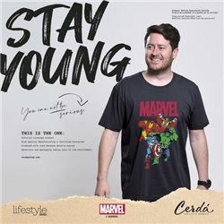 CAMISETA CORTA SINGLE JERSEY PUNTO MARVEL DARK GRAY