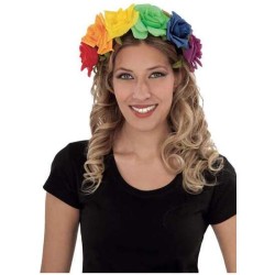 DIADEMA FLORES ARCO IRIS TALLA ÚNICA