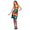 DISFRAZ VESTIDO ARCO IRIS TIRANTE TALLA M-L