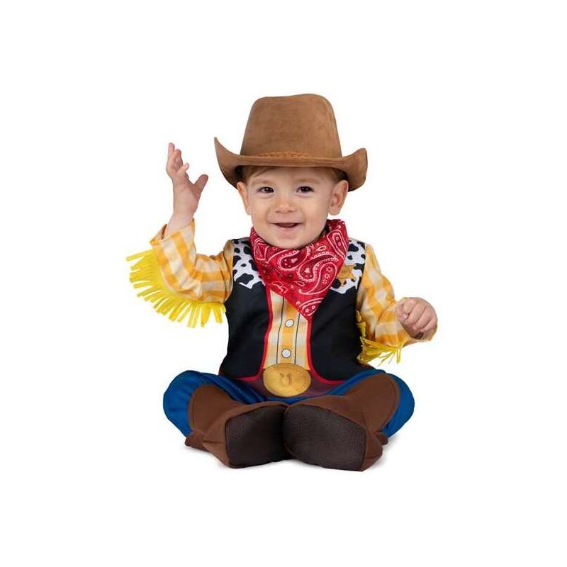 DISFRAZ COWBOY ADORABLE (SOMBRERO, PAÑUELO, MONO Y PATUCOS) TALLA 7-12 MESES