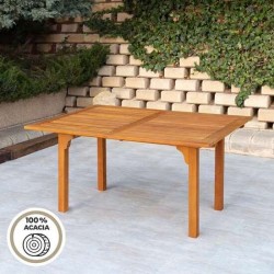 MESA RECTANGUILAR DE ACACIA EXTENSIBLE AKTIVE 150/200X100X74CM